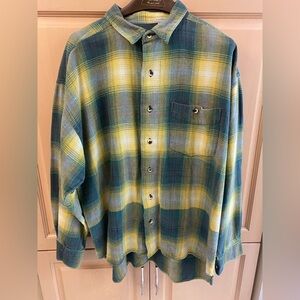 Vintage 90s Grunge Boho Flannel Plaid Heavy cotton shirt button up